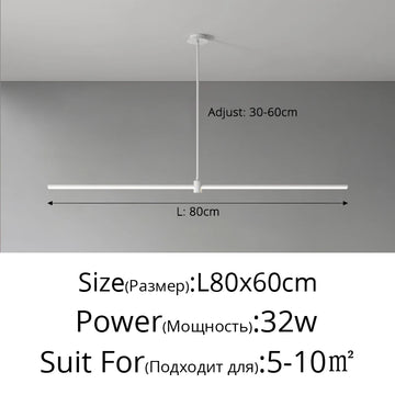 lampe suspendue linéaire noire moderne minimaliste luminaire cuisine salon aluminium rectangulaire