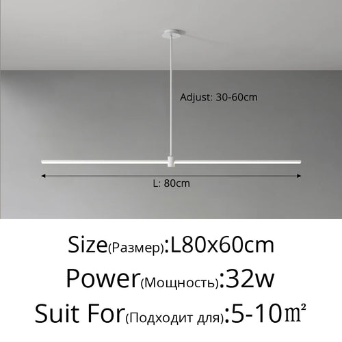 lampe suspendue linéaire noire moderne minimaliste luminaire cuisine salon aluminium rectangulaire