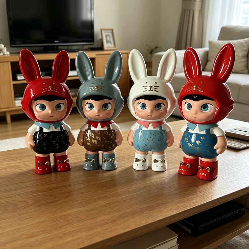 statues personnages casque lapin rouge bleu blanc moderne décoration intérieure anniversaire mariage valentin