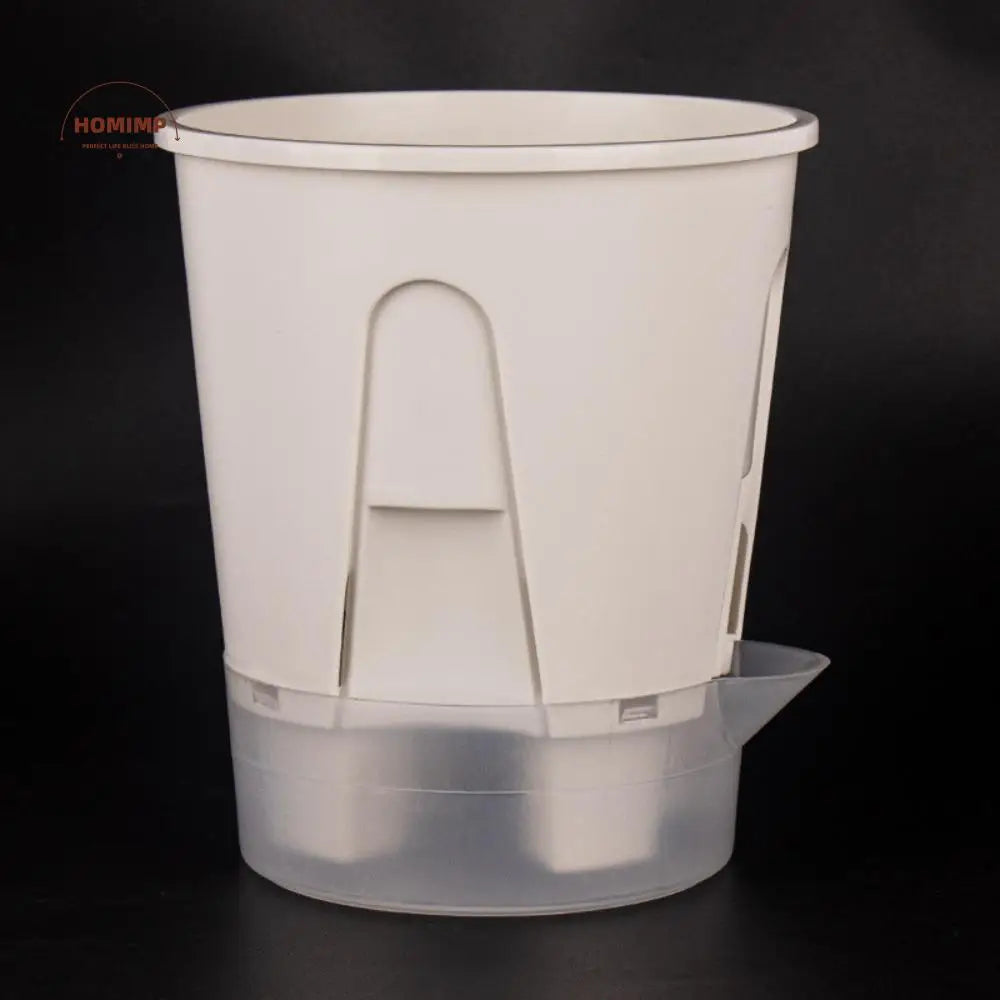 pot plante hydroponique plastique auto arrosage transparent moderne blanc vert beige grand réservoir
