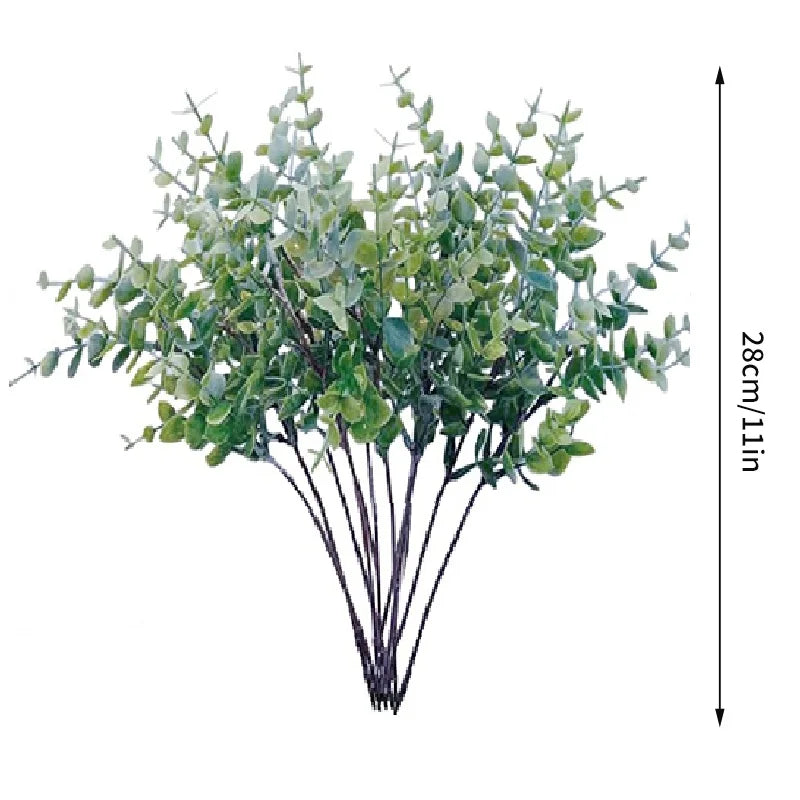 bouquet artificiel feuilles vertes fleurs blanches décoration intérieure naturelle minimaliste occasionnellement utilisé fêtes anniversaires
