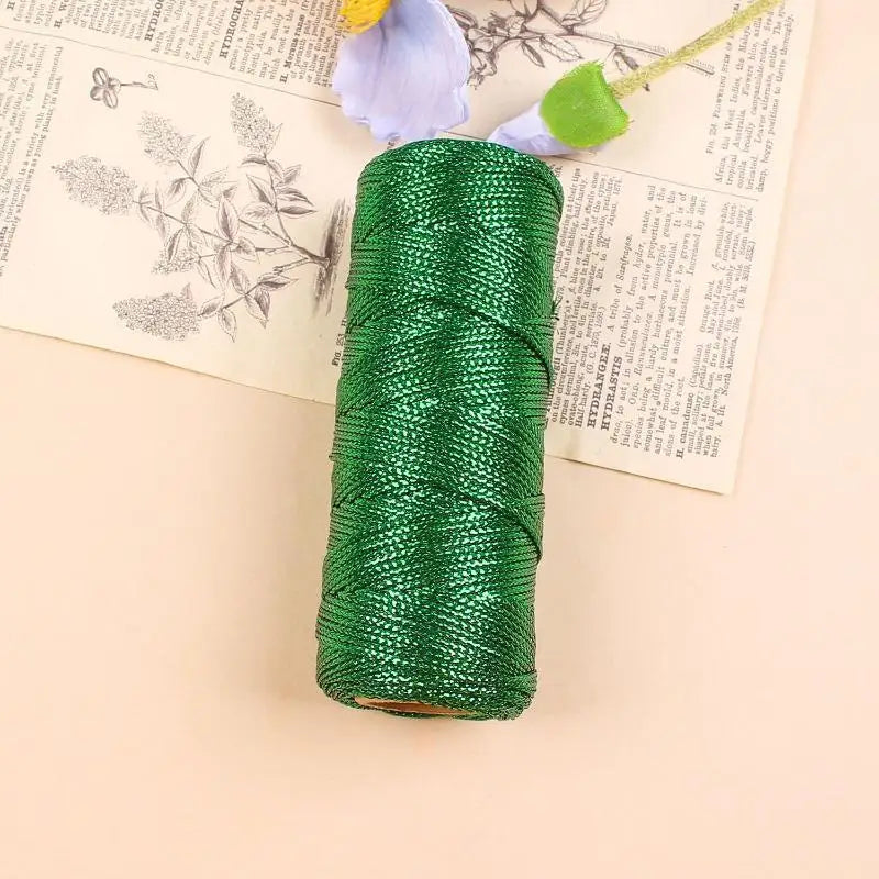 fil coton métallisé or argent rouge vert lustré brillant décoration festive bricolage emballage cadeau