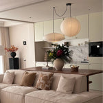 suspension lumineuse moderne blanche rayures horizontales opaque salon chambre restaurant