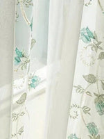 rideau transparent brodé motifs floraux bohème décoration intérieure fenêtre balcon salon