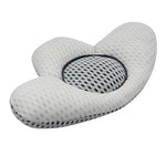 coussin ergonomique gris bleu perforations géométriques contemporain confortable concave massage refroidissement voyage lit