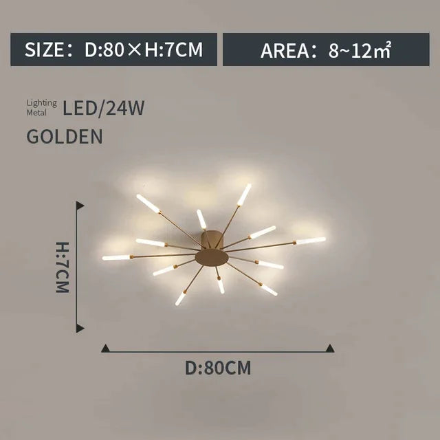 plafonnier moderne or noir lumineux éclairage quotidien acier certifié ccc 249 2000 lumens