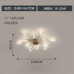 plafonnier moderne or noir lumineux éclairage quotidien acier certifié ccc 249 2000 lumens