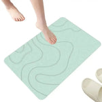 tapis bain antidérapant 40x60cm gris vert menthe moderne texturé absorbant