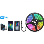 ruban led multicolore rayures adhésif télécommande connecteur usb guide utilisation moderne chambre fête