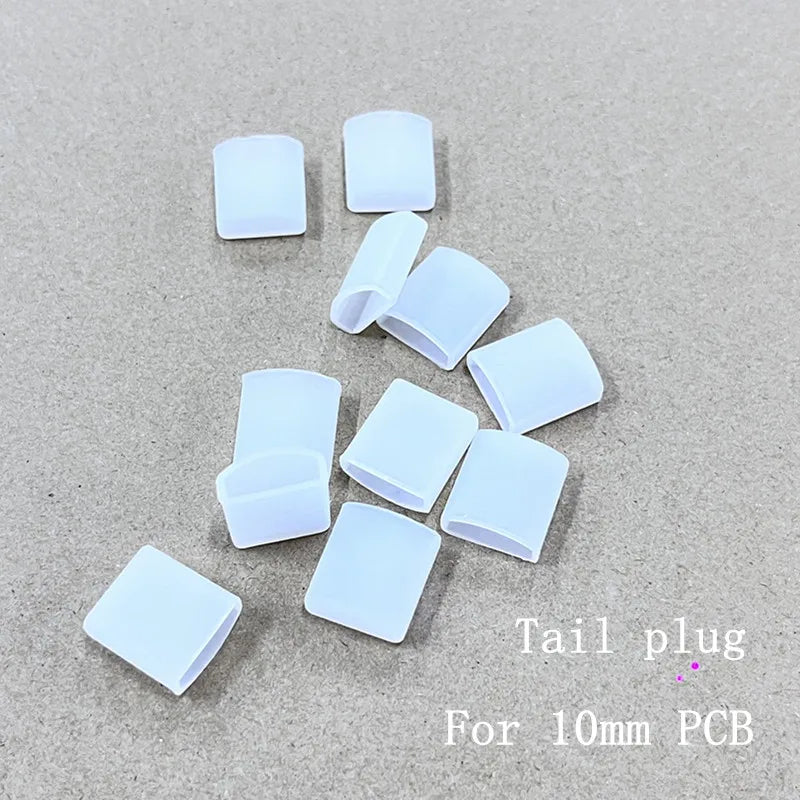 connecteurs led blancs translucides étanches 10mm 12mm 4mm pack 100pcs tail plug cap