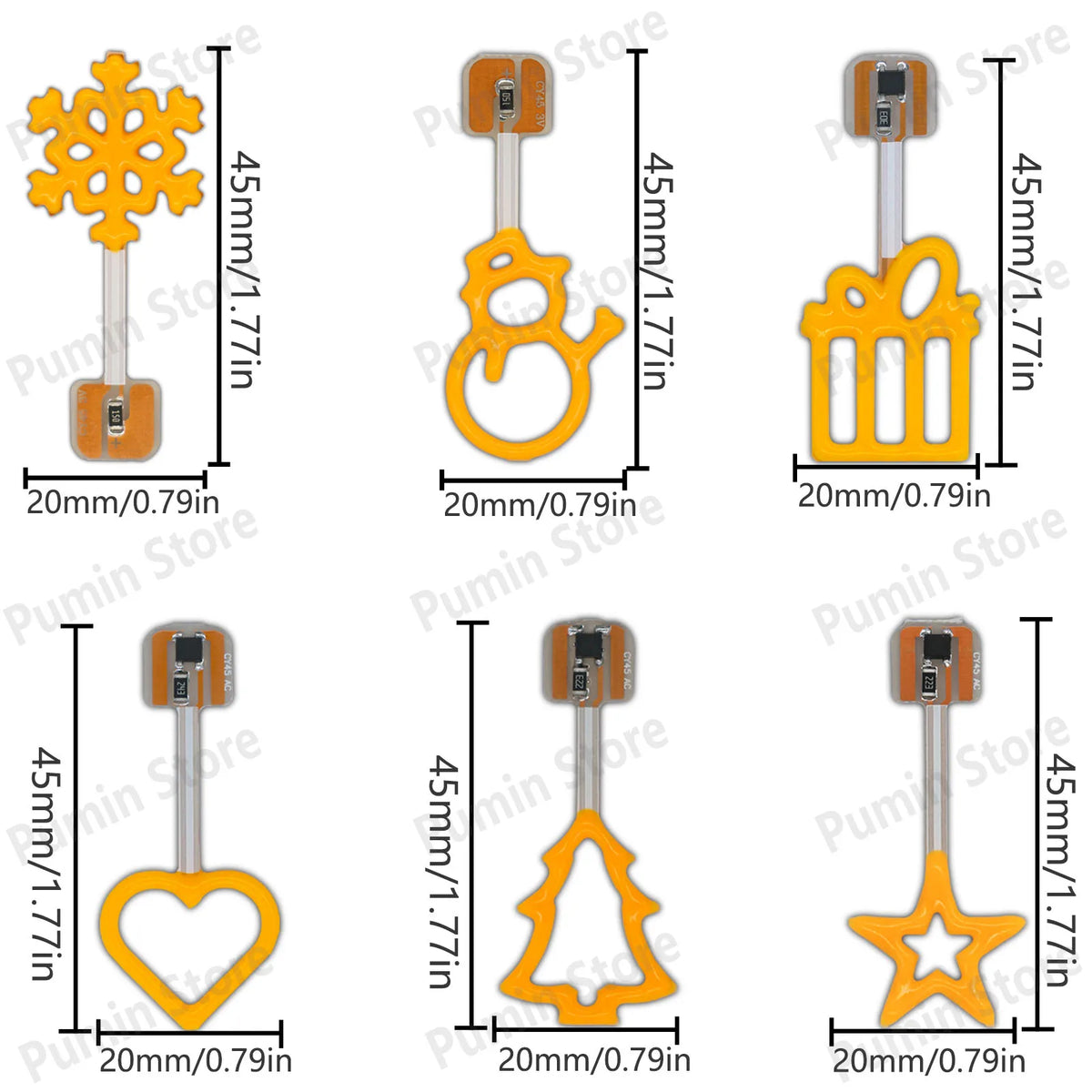 clé lumineuse led cœur étoile sapin cadeau moderne orange adhésif puce led motifs géométriques