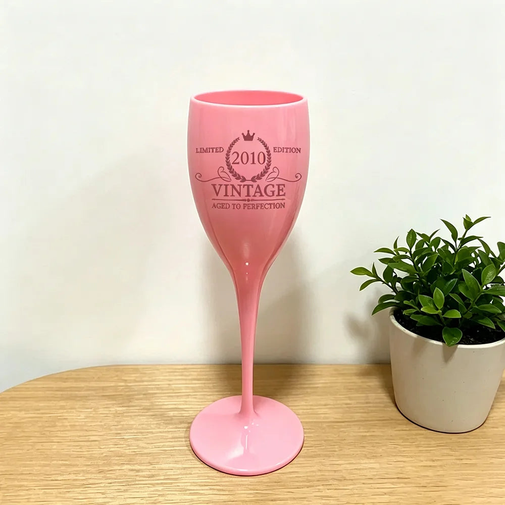 verre vin vintage LIMITED EDITION 1986 rose clair gravé moderne anniversaire cadeau femme
