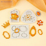 moules gâteau silicone rose doré motifs floraux couronnes cercles vintage baroque respectueux environnement