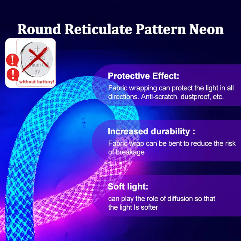 ruban led multicolore réticulé moderne 3m 5v rgbic flexible chambre salon télécommande