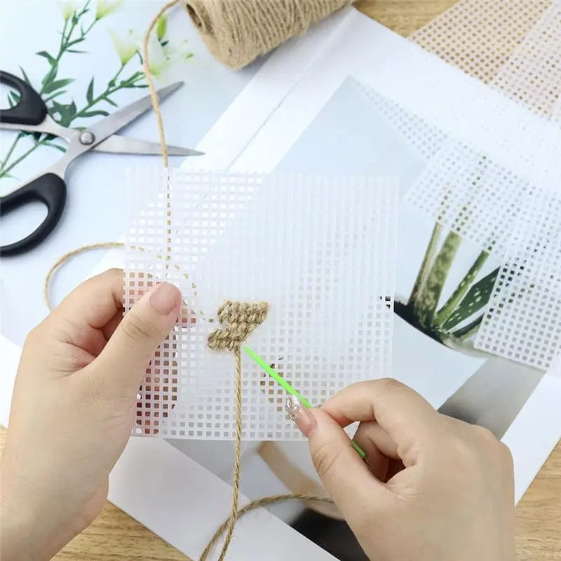 feuilles toile maille plastique blanches 10x13 pouces broderie tricot crochet 7ct régulières précises