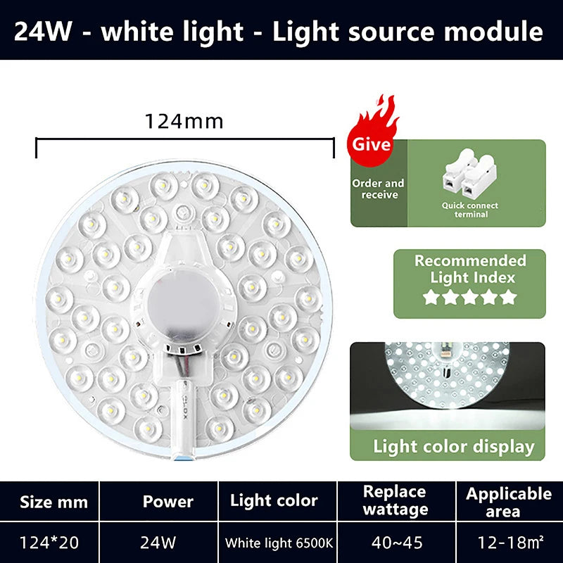 plaque led blanc câble moderne 12w 18w 24w 36w 48w 72w