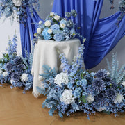 décoration événement fleurs artificielles hortensias roses bleues romantique élégante fixations