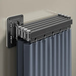rideau douche pliable gris rayures verticales moderne salle bain clips