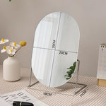 miroir maquillage argenté moderne portable ovale pouces pieds solides aluminium lisse salon chambre bain