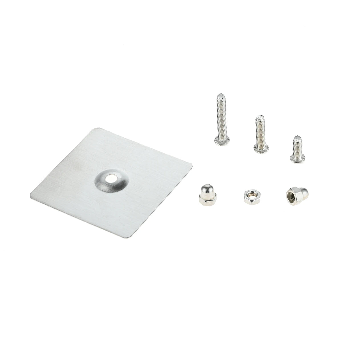 plaques métalliques argentées modernes 5cm 5cm vis écrous fixations murales sans adhésif