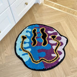 tapis tufté camouflage personnalisé bleu violet blanc noir dessin animé polyester mécanique intérieur extérieur