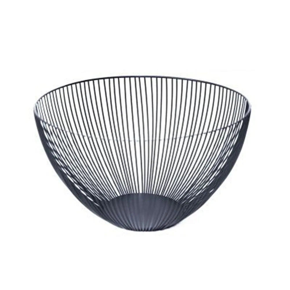 corbeille fruits métal noir doré maille géométrique moderne rangement cuisine