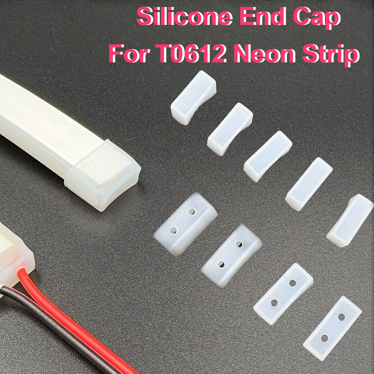 embouts silicone blancs translucides rectangulaires lisses pratique 6mm 8mm 10mm 12mm