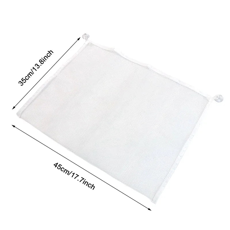 organisateur jouets bain salle blanc bleu ventouses fixations animaux transparent pratique enfants
