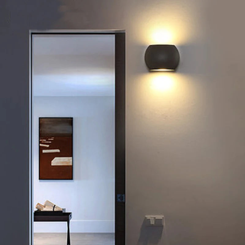 applique murale moderne lampe led étanche noir mat extérieure balcon jardin porte cour