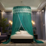 rideau lit enfant unisexe polyester coton rose vert blanc bleu violet translucide franges décoratives