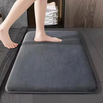tapis bain gris moderne doux absorbant antidérapant lavable machine confortable salon salle bain