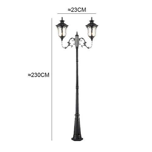 Lampadaire extérieur led ip65 noir or vintage moderne éclairage public