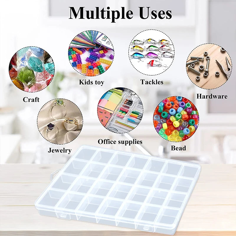 boîte rangement plastique transparente séparateurs bijoux accessoires petits objets divers