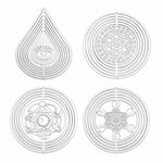 décoration murale suspendue métal 3d géométrique symboles spirituels blanc artisanal