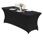 nappe noire imperméable pvc moderne cuisine table assiettes verres vase fleurs été simple