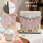 porte mouchoirs bois arc ciel papillon rose vert beige marron déco bohème multiple usage