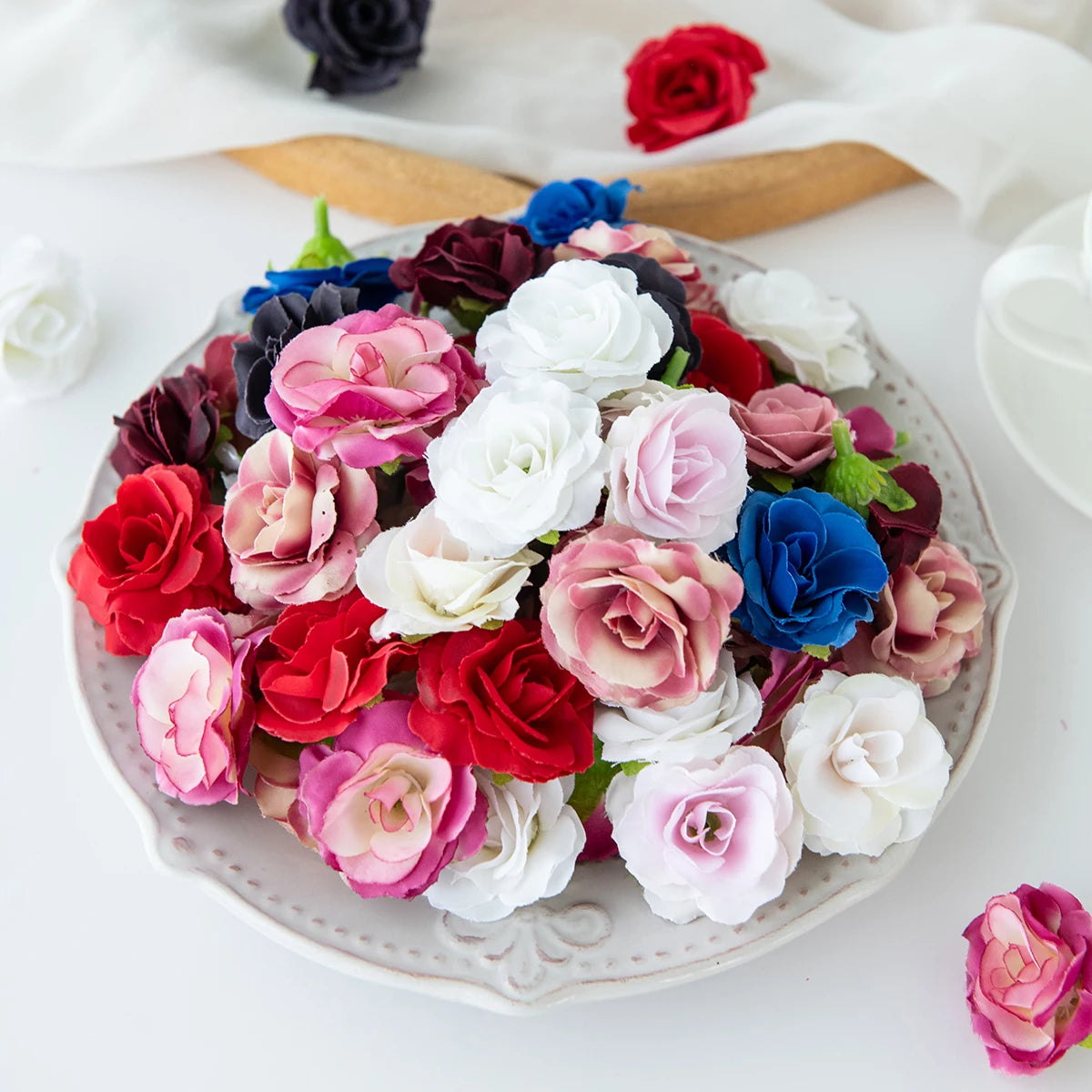 fleurs artificielles roses soie boutons fleurs décoratives mariage maison jardin fête bouquet décoratif