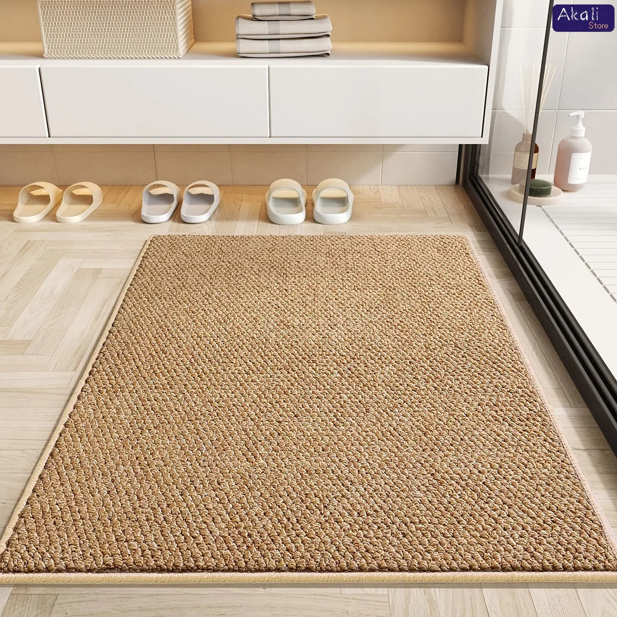 tapis moderne beige clair antidérapant adhésif durable résistant décoloration usage intérieur extérieur