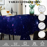 nappe table imperméable motif galaxie étoiles bleu nuit violet moderne réutilisable polyester rectangle fêtes