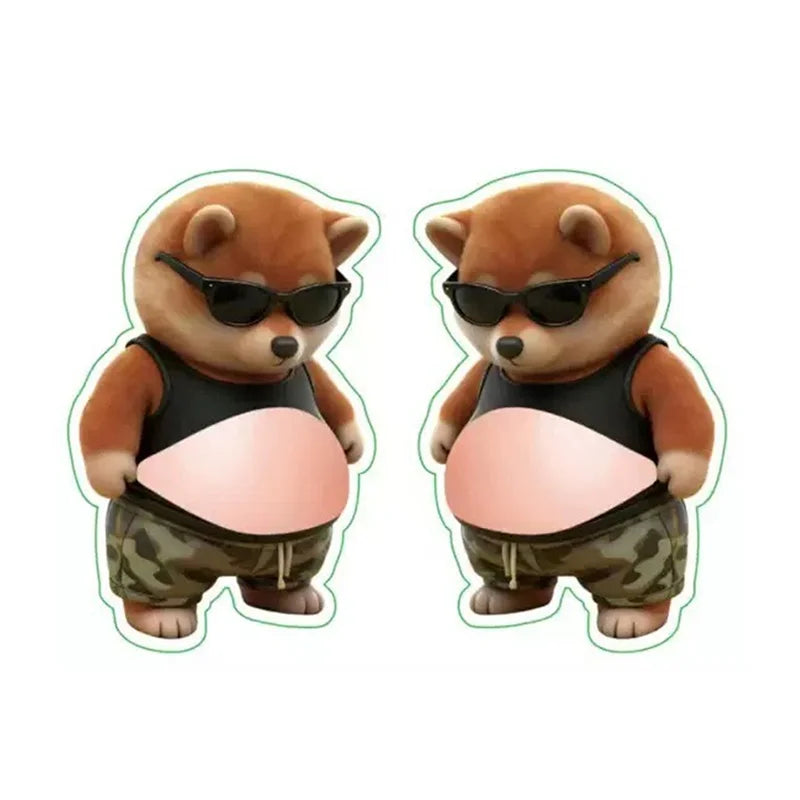autocollants 3D animaux cartoon orange noir beige gris stickers téléphone réfrigérateur porte