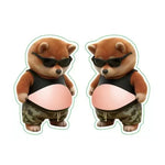 autocollants 3D animaux cartoon orange noir beige gris stickers téléphone réfrigérateur porte