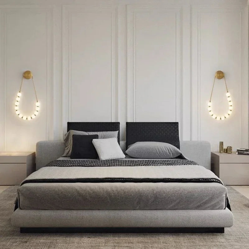 applique murale moderne or blanc rondes certification rohs led chambre salon