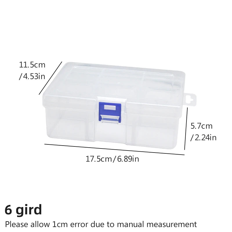 boîtes rangement transparentes bleu clair empilables pinceaux poignées modernes utilisation multiple petits objets
