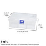 boîtes rangement transparentes bleu clair empilables pinceaux poignées modernes utilisation multiple petits objets