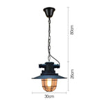 lampe suspendue industrielle noir grille métallique salon chambre bar étanche rétro