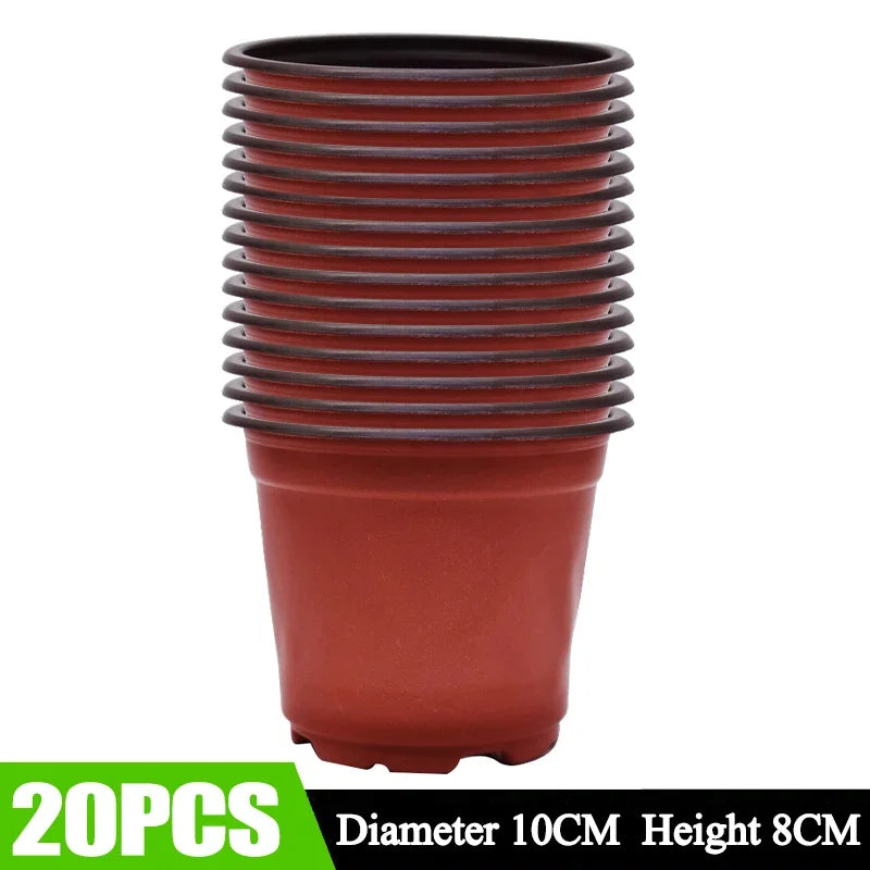 pots semis plastique rouge moderne perforés plantes pots fleurs jardinerie culture