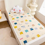 drap housse lit bébé coton motif oiseau étoile enfant chambre moderne blanc jaune gris