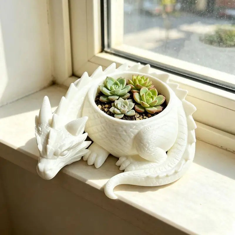 cache plante dragon noir blanc écaille fantaisie articulé succulentes