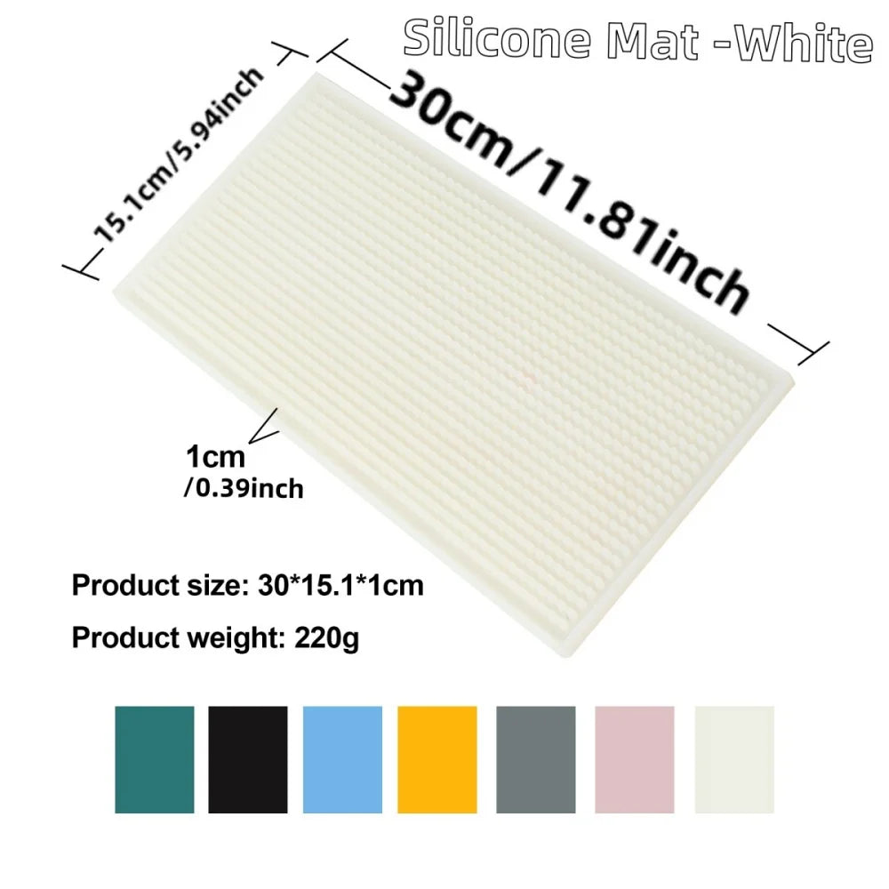 tapis bar moderne silicone perforé noir blanc bleu jaune gris rose anti dérapant