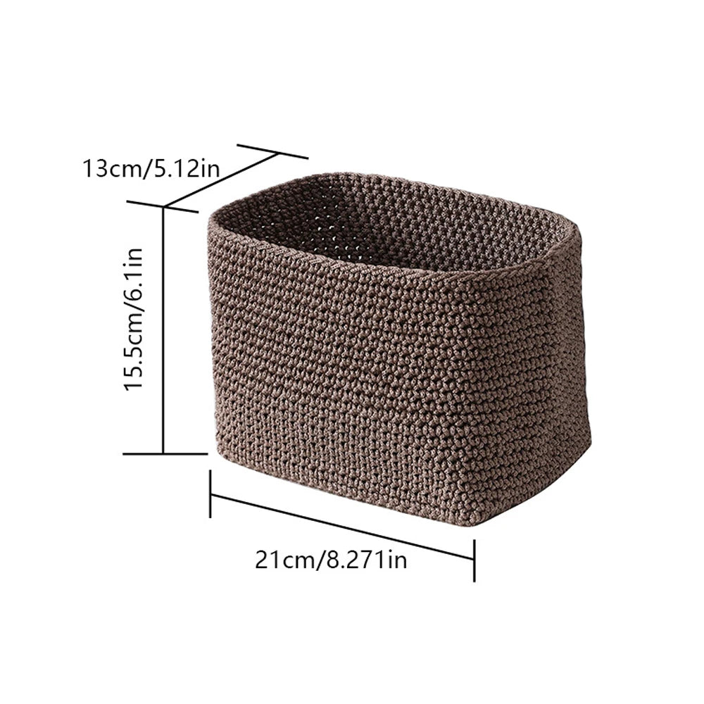 panier marron tissu polyester pliable rangement rustique maison respectueux environnement